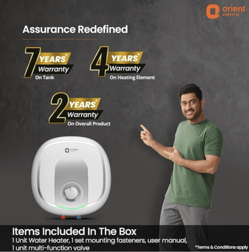 Orient Aquator+ Iot|10L storage water heater|Iot enabled - smart energy saving |5 star ENERGY SAVING rating |8 bar pressure compatibility|suitable for high-rise buildings - Image 2